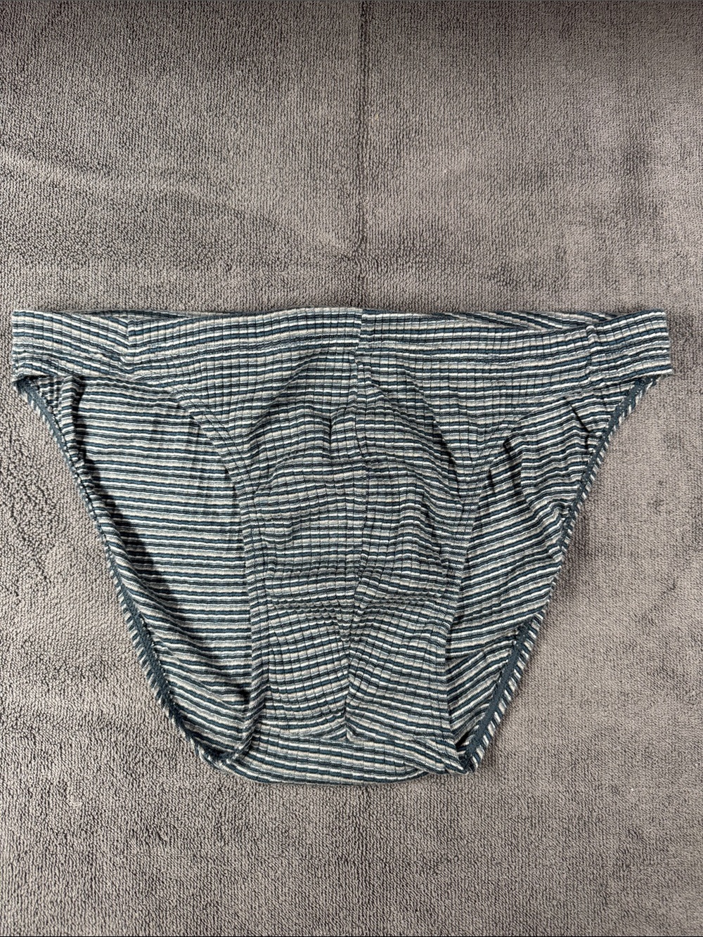 Covington Blue and White Striped Ribbed Cotton Bikini Briefs